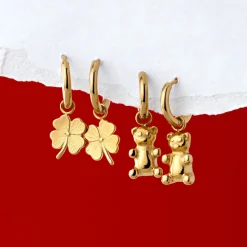 Fortune Bear Hoop Set Baby Roségold