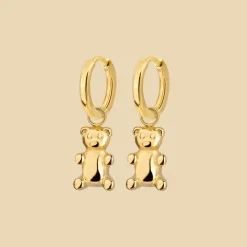 Fortune Bear Hoop Set Baby Gold