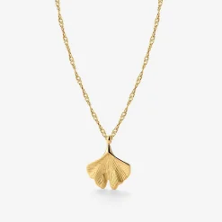Ginkgo Leaf Necklace Gold