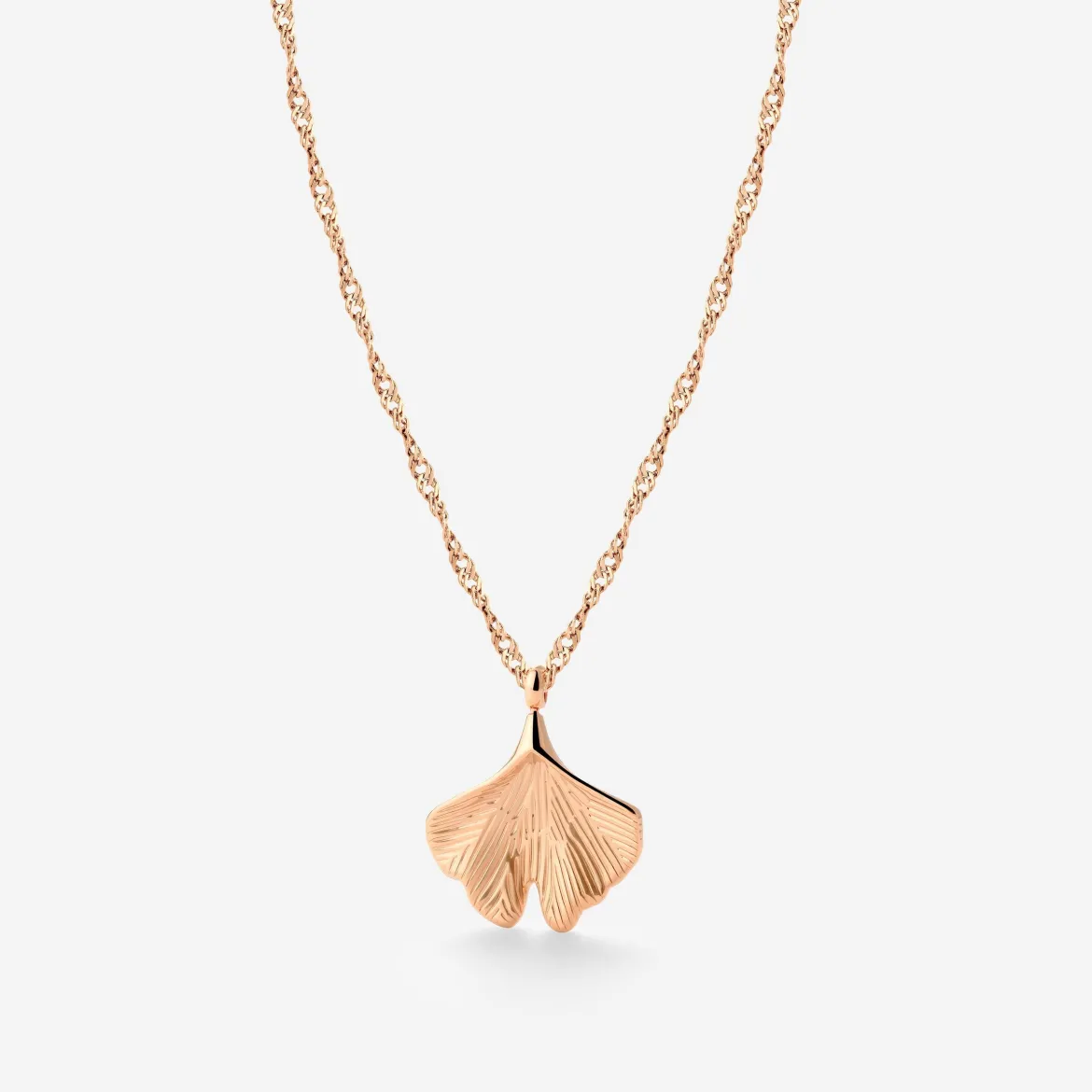 Ginkgo Leaf Necklace Roségold