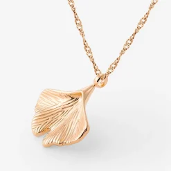 Ginkgo Leaf Necklace Roségold