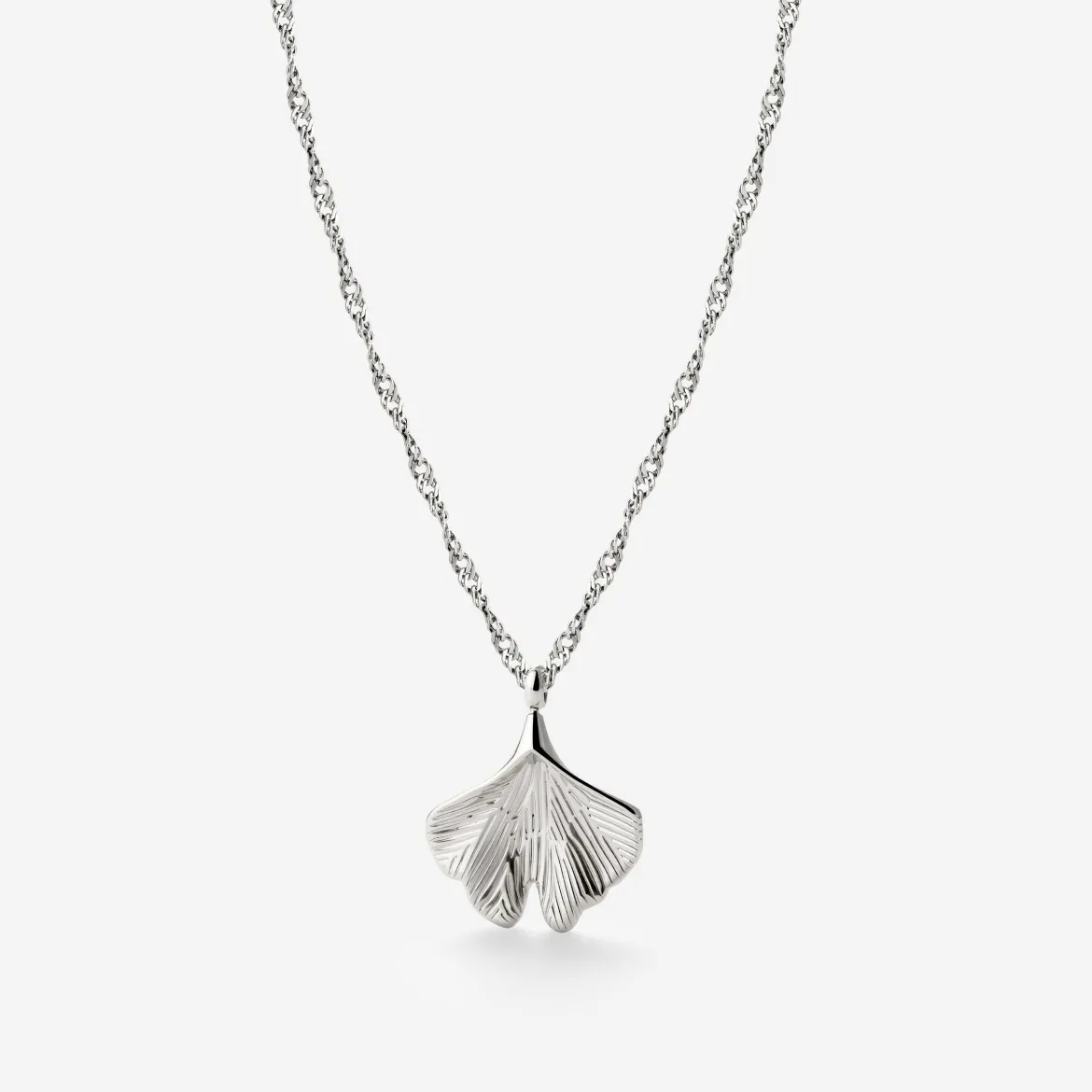 Ginkgo Leaf Necklace Silber