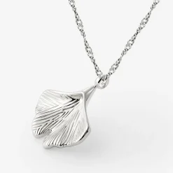 Ginkgo Leaf Necklace Silber