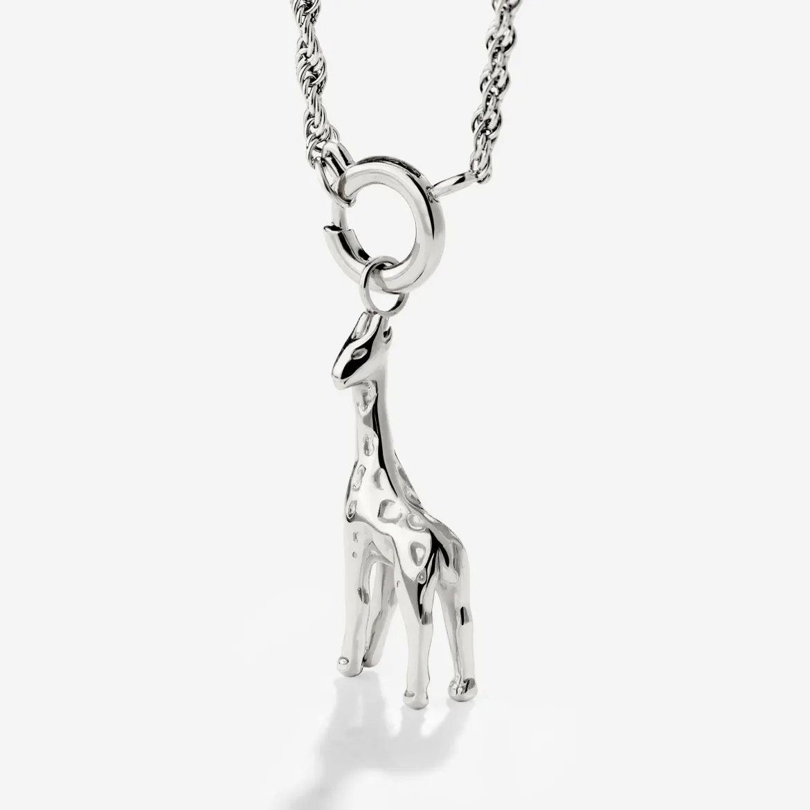 Giraffe Rope Chain Necklace Set Silber