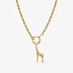 Giraffe Rope Chain Necklace Set Gold