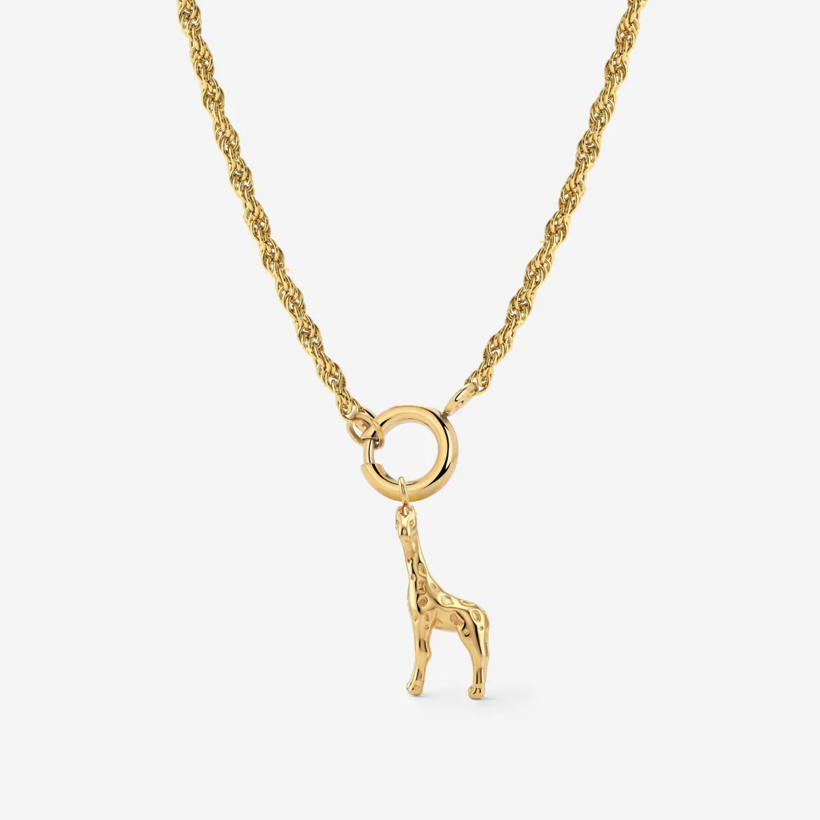 Giraffe Rope Chain Necklace Set Gold