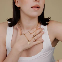 Girl Power Oval Links Necklace Set Roségold