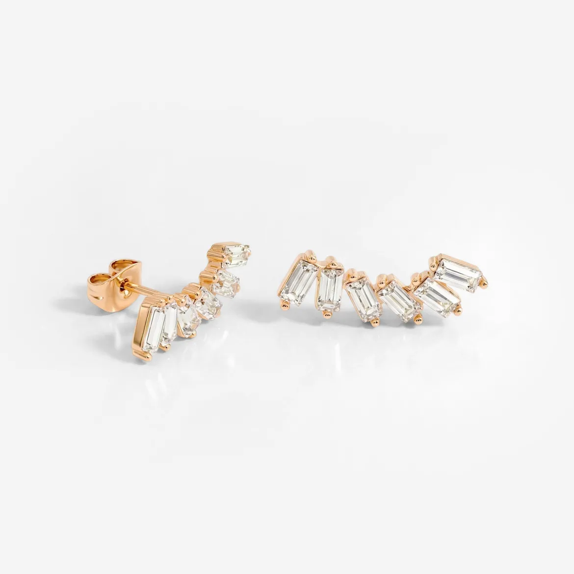 Glam Earclimber Studs Roségold