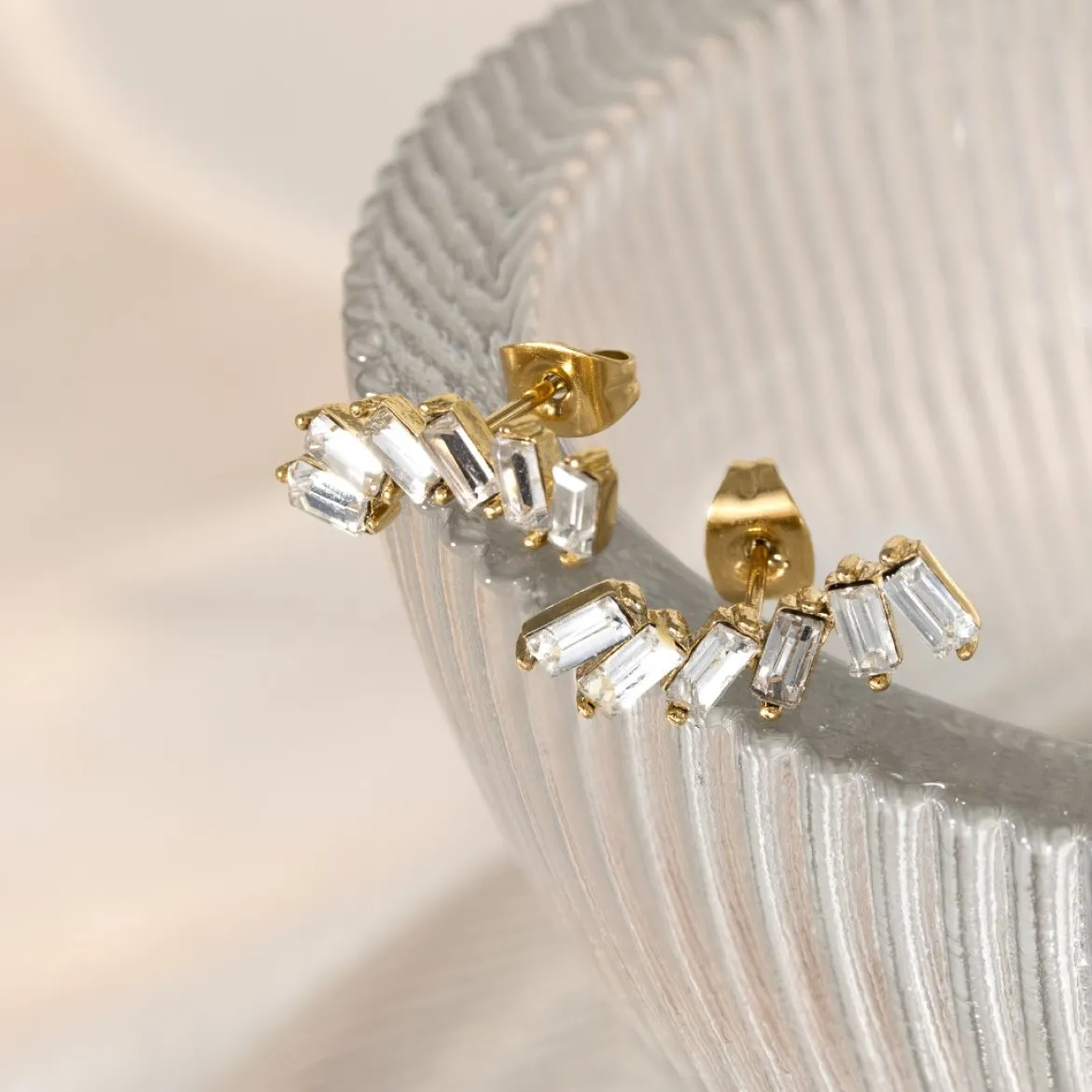 Glam Earclimber Studs Roségold