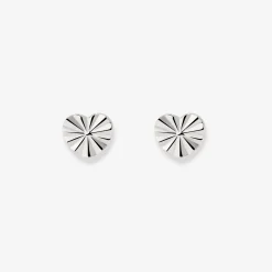 Glass Heart Studs Silber