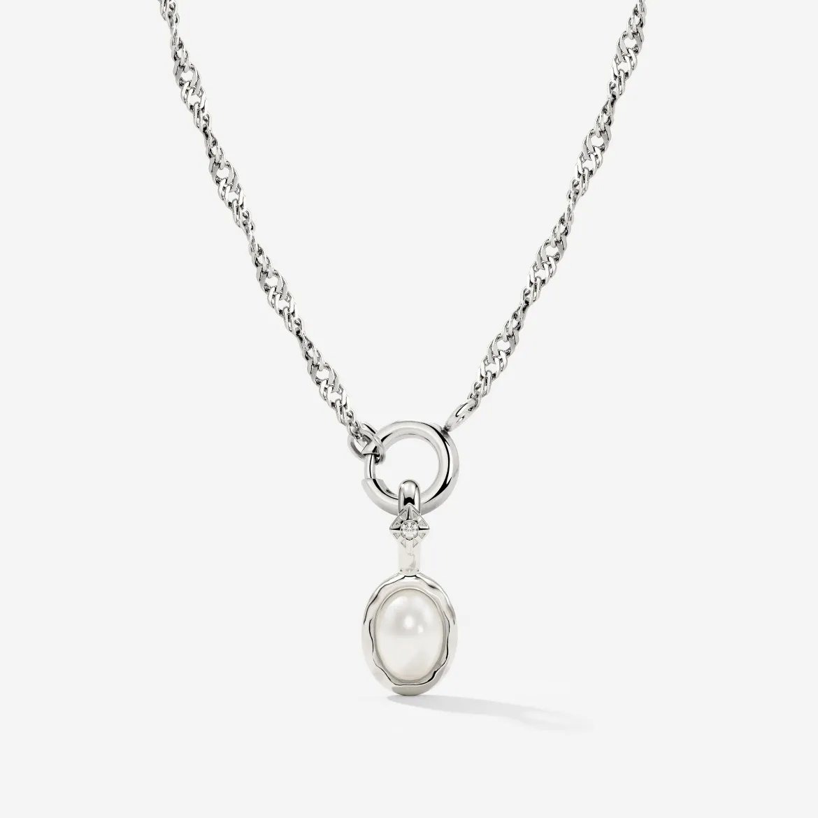Glazed Singapore Chain Necklace Set Silber
