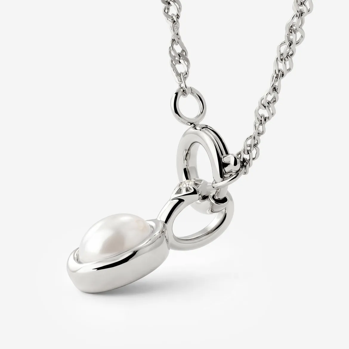 Glazed Singapore Chain Necklace Set Silber
