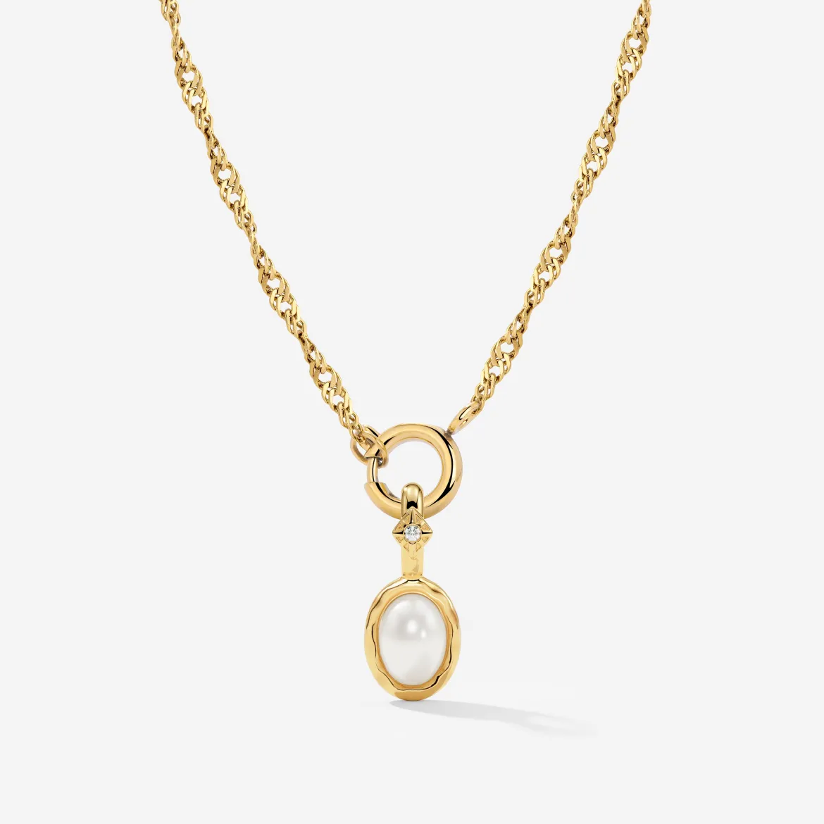 Glazed Singapore Chain Necklace Set Gold