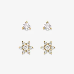 Glimmering Petals Stud Bundle Gold