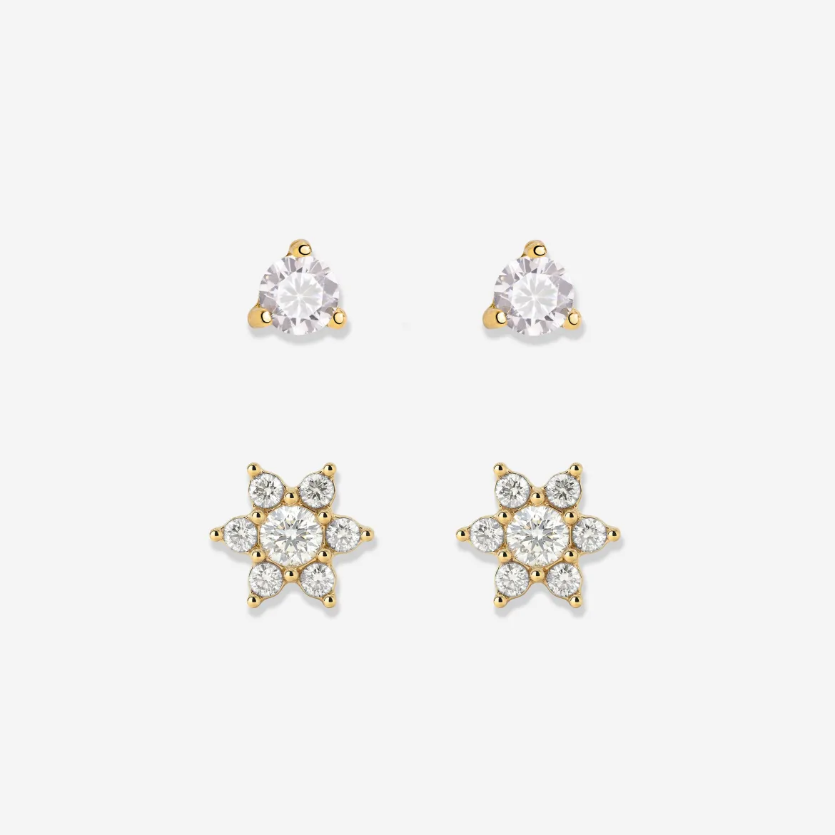 Glimmering Petals Stud Bundle Gold