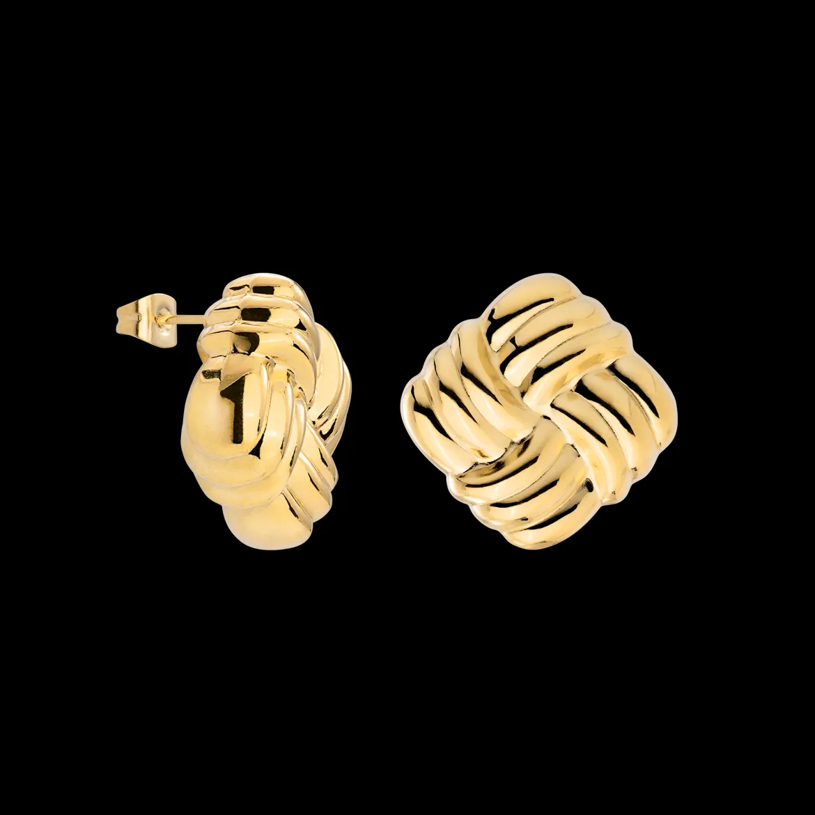 Granny Button Studs Large Gold