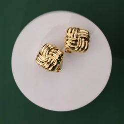 Granny Button Studs Large Gold