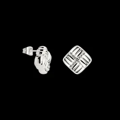 Granny Button Studs Small Silber