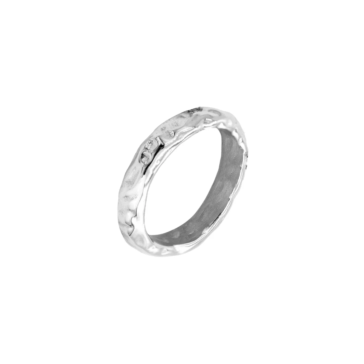 Hammered Unity Ring Silber