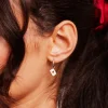 Heart Ace Hoop Set Small Silber