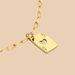 Heart Ace Necklace Gold