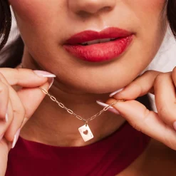 Heart Ace Necklace Roségold