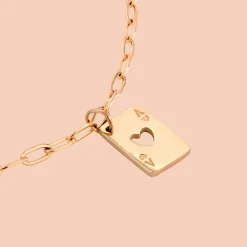 Heart Ace Necklace Roségold