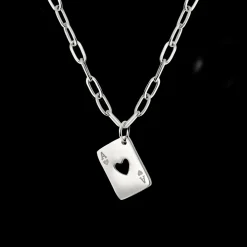 Heart Ace Necklace Silber