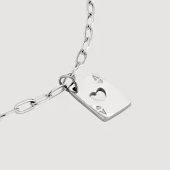 Heart Ace Necklace Silber