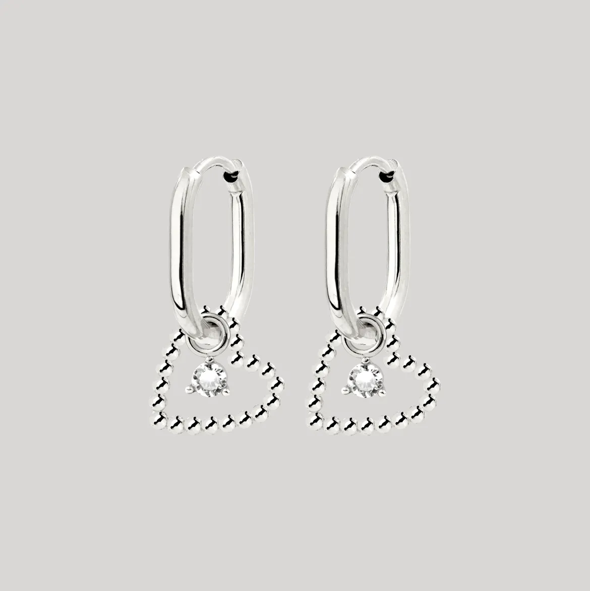 Heart of Gold Oval Hoop Set Baby Silber