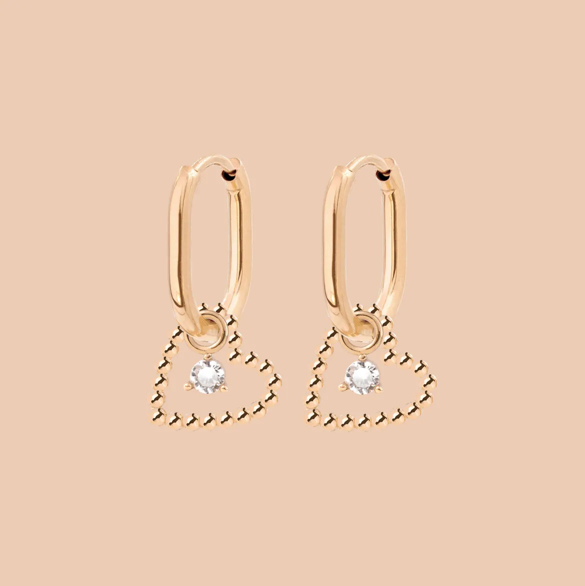 Heart of Gold Oval Hoop Set Baby Roségold