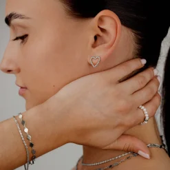 Heart of Gold Studs Silber