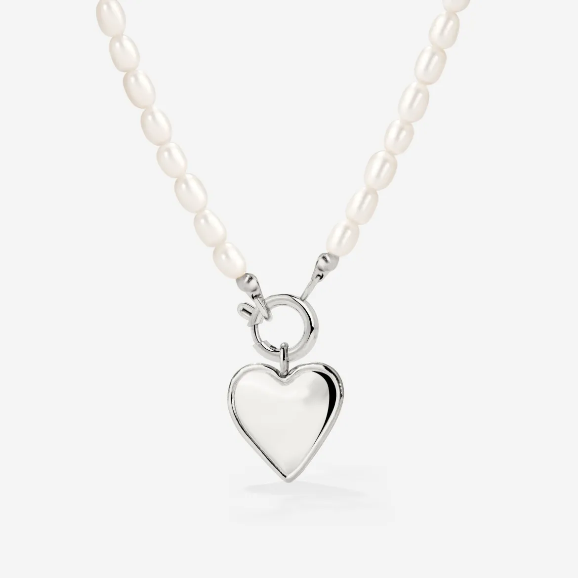 Heartie Pearly Necklace Set Silber