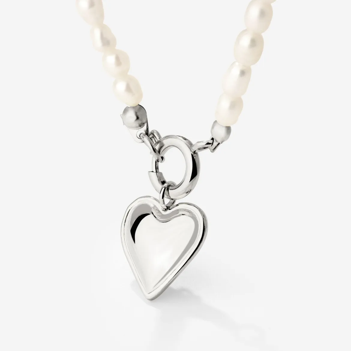 Heartie Pearly Necklace Set Silber