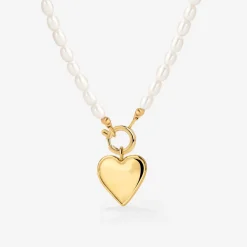 Heartie Pearly Necklace Set Gold
