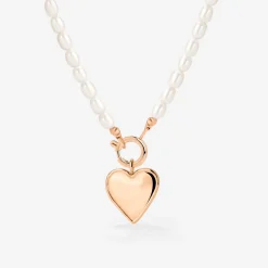 Heartie Pearly Necklace Set Roségold