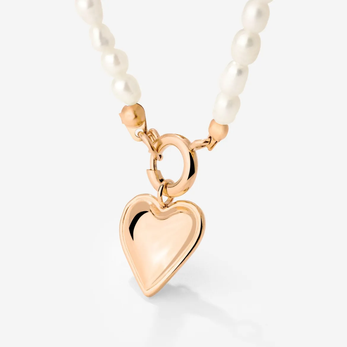 Heartie Pearly Necklace Set Roségold