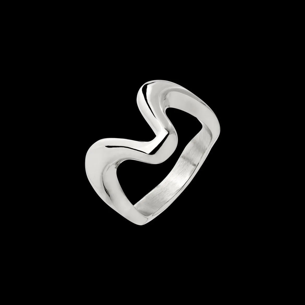 High 'n' Low Ring Silber