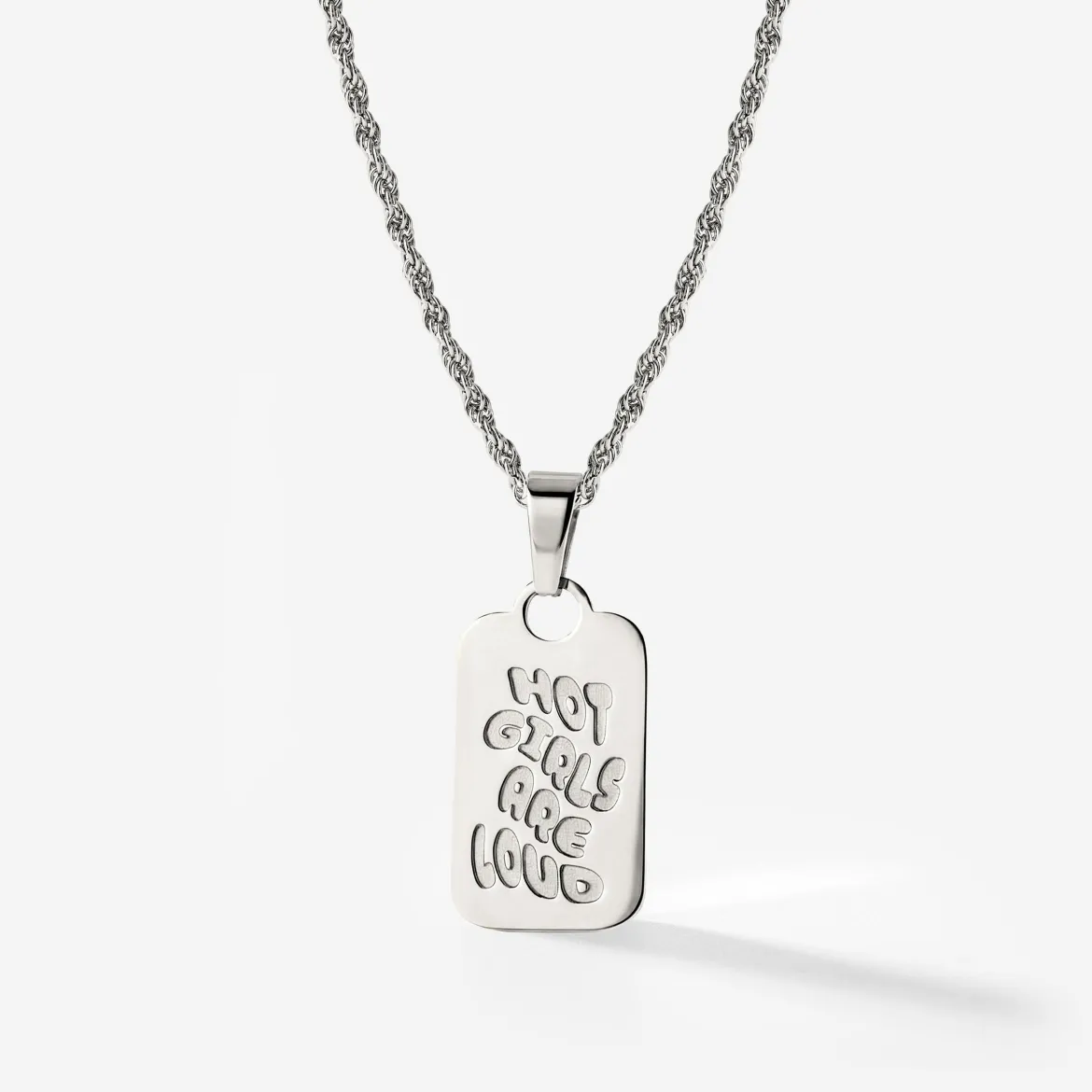 Hot girls are loud Necklace Silber