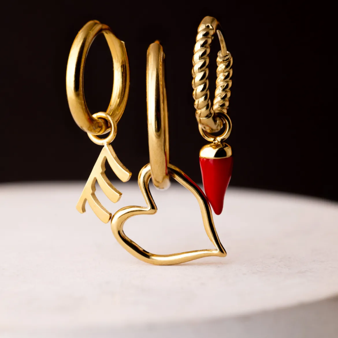 Hot 'n' Spicy Twisted Hoop Set Baby Gold