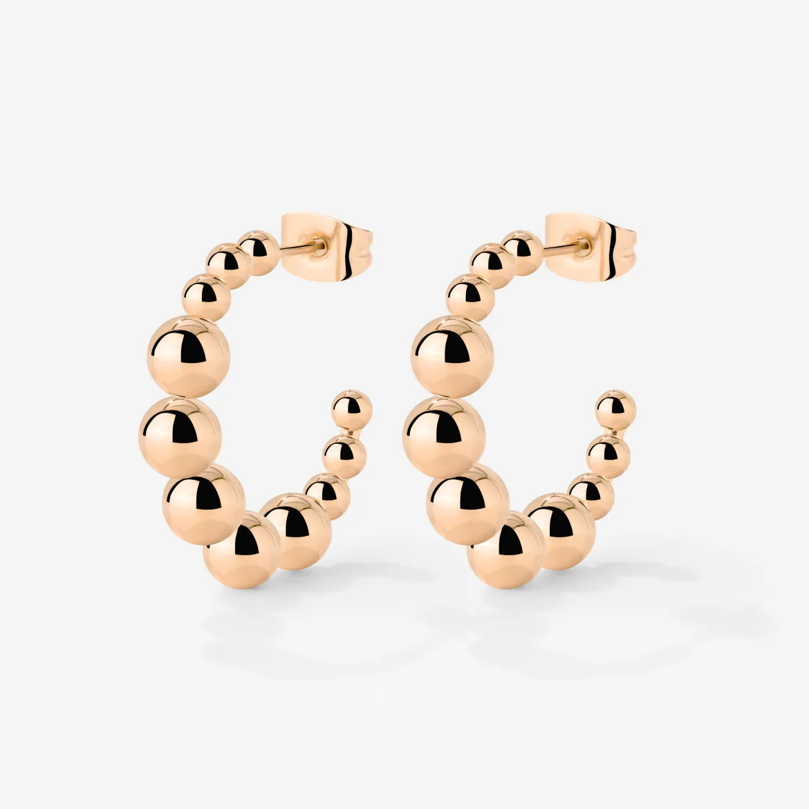 Infinite Beads Hoop Studs Roségold
