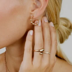Infinite Beads Hoop Studs Roségold