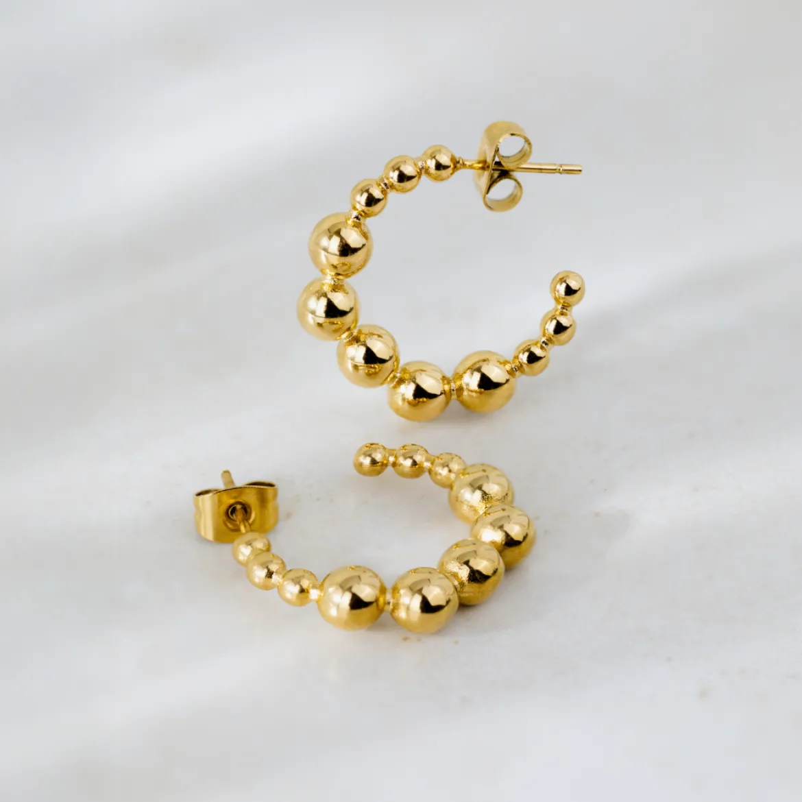 Infinite Beads Hoop Studs Roségold