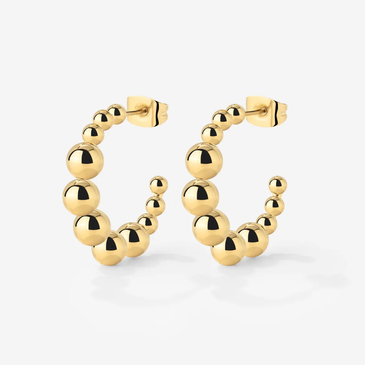 Infinite Beads Hoop Studs Gold