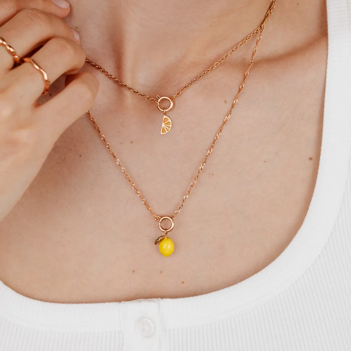 Juicy Rope Chain Necklace Set Roségold