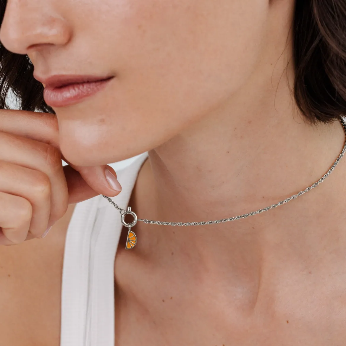 Juicy Rope Chain Necklace Set Silber