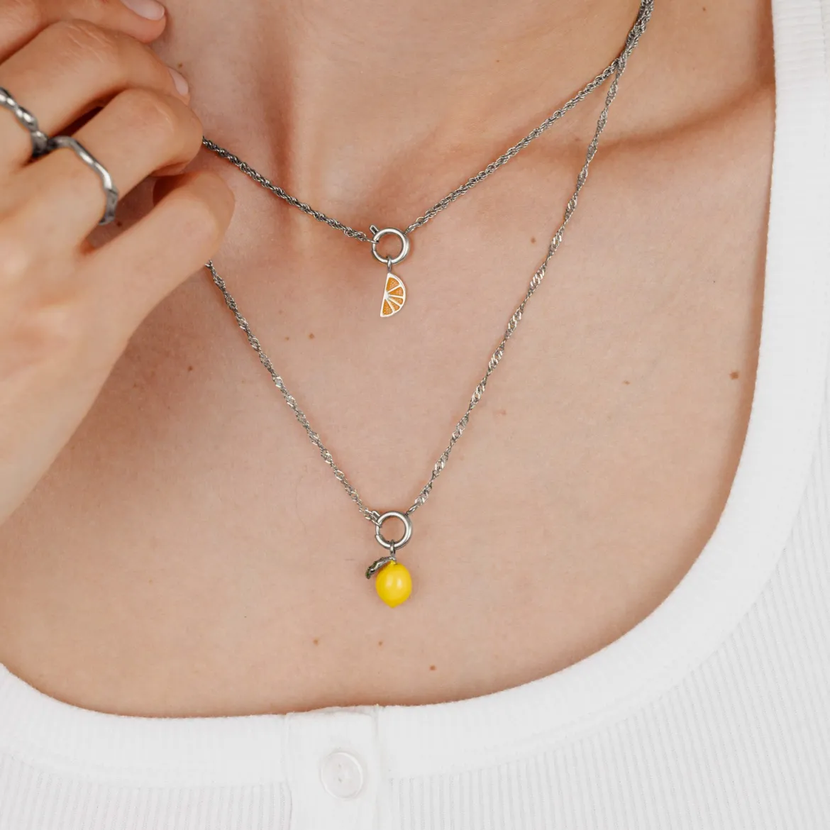 Juicy Rope Chain Necklace Set Silber