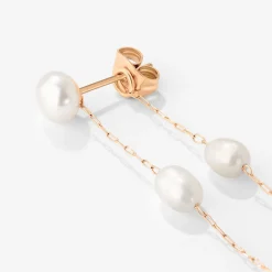 Jules Unique Pearl Fall Studs Roségold