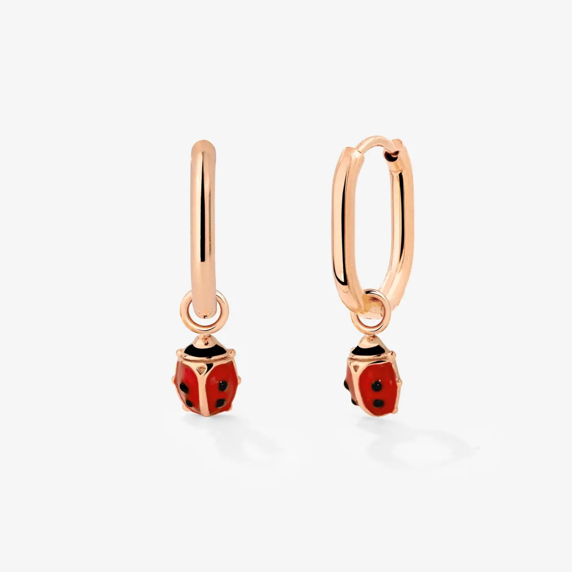 Ladybug Oval Hoop Set Baby Roségold