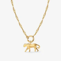 Leopard Singapore Chain Necklace Set Gold